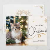 Kerstkaart met huisdierkat (Voorkant / Achterkant)