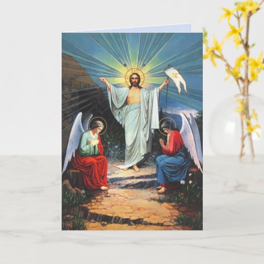 kerstkaart met Jezus en engelen Kaart (Gele Bloem)