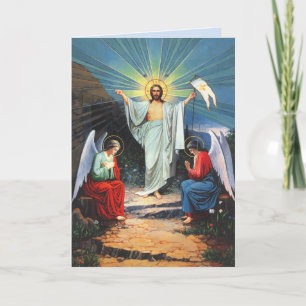 kerstkaart met Jezus en engelen Kaart