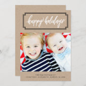 Kerstkaart met kalligrafie en kraft foto (Voorkant / Achterkant)