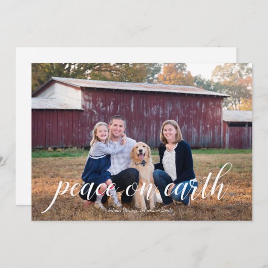 Kerstkaart met kalligrafie en vredesboodschap (Voorkant / Achterkant)