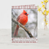 Kerstkaart met Kardinaal Kaart (Gele Bloem)