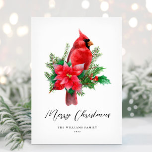 Kerstkaart met kardinaalvogel (geen foto)