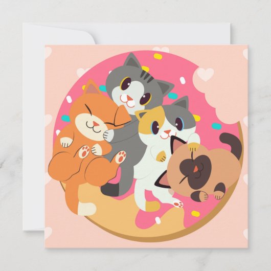 Kerstkaart met katten (Voorkant)