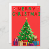 Kerstkaart met kerstboom  (Voorkant / Achterkant)