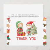 Kerstkaart met Kerstelf Bedankt (Voorkant / Achterkant)