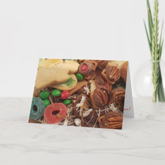 "Kerstkaart met Kerstkrullen" Kaart (Voorkant)