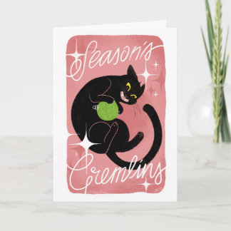 Kerstkaart met kerstmannetjes feestdagen kaart
