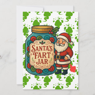 Kerstkaart met Kerstmannetjes Scheet - Grappige Ke
