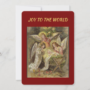 Kerstkaart met kerststal uit de vintage religieuze