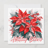 Kerstkaart met Kerstster (Poinsettia) (Voorkant)