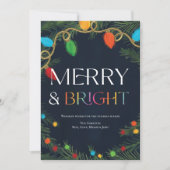 Kerstkaart met Kerstverlichting 'Vrolijk & Stralen (Voorkant)