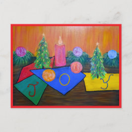 Kerstkaart met kerstvreugde feestdagenkaart