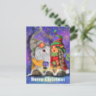 Kerstkaart met Koppel Kabouters Briefkaart