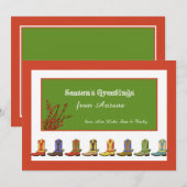 Kerstkaart met Laarzen op een Rij (Voorkant / Achterkant)