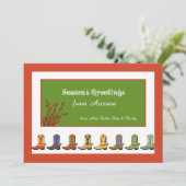 Kerstkaart met Laarzen op een Rij (Staand voorkant)