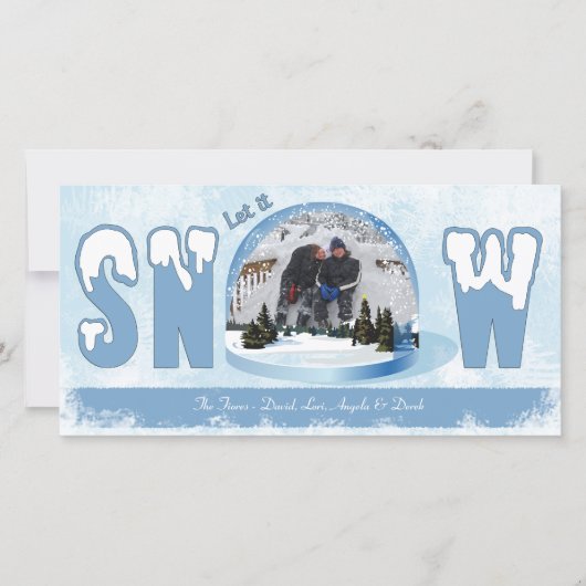 Kerstkaart met 'Laat het sneeuwen'-foto (Voorkant)