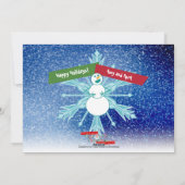 Kerstkaart met Lachende Sneeuwman (Achterkant)