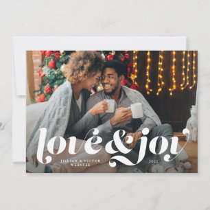Kerstkaart met liefde en vreugde foto