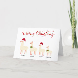 kerstkaart met Llamas Folded Holiday Card Feestdagen Kaart