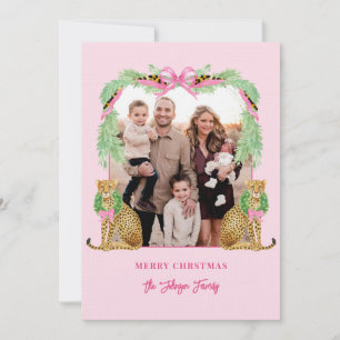 Kerstkaart met luipaardprint voor grandmillennials kaart