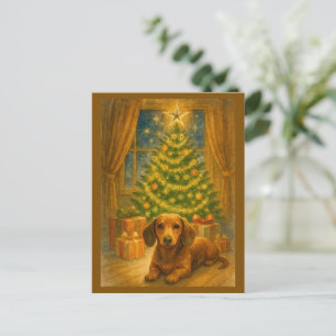Kerstkaart met Magie en Teckel Feestdagenkaart