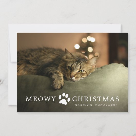 Kerstkaart met Meowy (Voorkant)