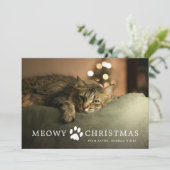 Kerstkaart met Meowy (Staand voorkant)