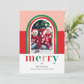Kerstkaart met Merry Arch-foto (Staand voorkant)
