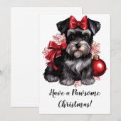 Kerstkaart met Miniature Schnauzer (Voorkant / Achterkant)