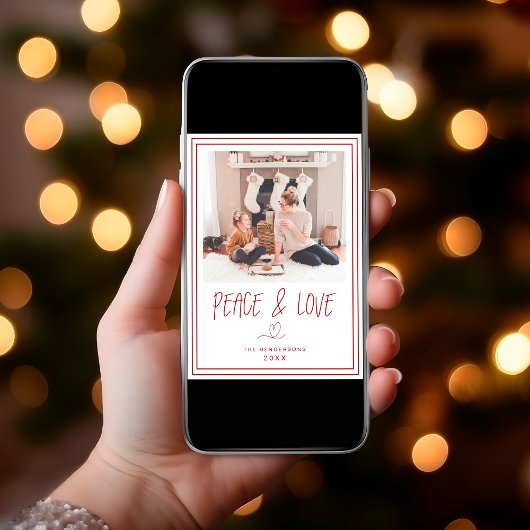 Kerstkaart met Minimalistische Boodschap van Vrede Kaart