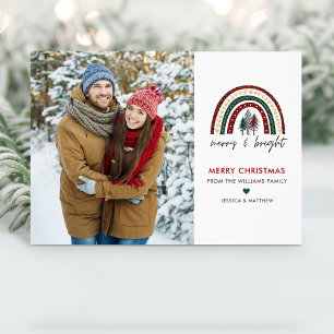 Kerstkaart met moderne foto 'Merry & Bright'