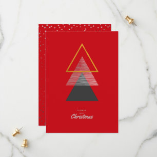 kerstkaart met moderne geometrische bomen. save the date