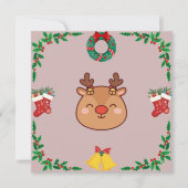 Kerstkaart met Mooie Rendeer – Roze & Festive (Voorkant)