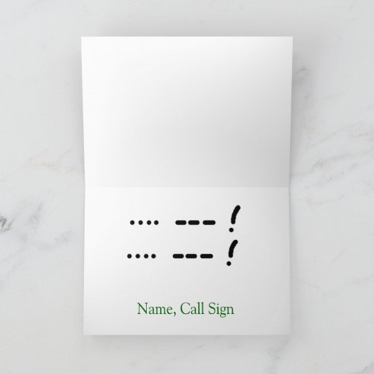 Kerstkaart met morse-code feestdagen kaart (Binnen)