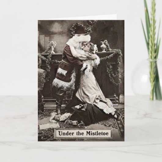 Kerstkaart met ongepaste Kerstman uit het verleden Feestdagen Kaart (Voorkant)