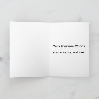 Kerstkaart met opgevouwen kerstwens kaart
