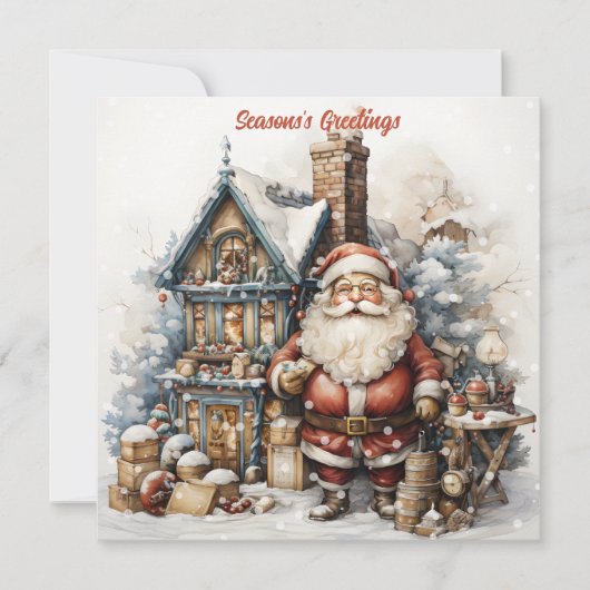 Kerstkaart met oude Sint (Voorkant)