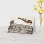 Kerstkaart met oude Sint boven Rome Kaart (Gele Bloem)
