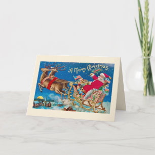 Kerstkaart met oude Sint Nicolaas Feestdagen Kaart