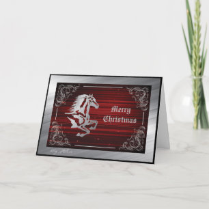 Kerstkaart met paard feestdagen kaart