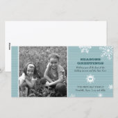 Kerstkaart met Pinstripe Sneeuwvlok Foto (Voorkant / Achterkant)