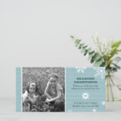 Kerstkaart met Pinstripe Sneeuwvlok Foto (Staand voorkant)