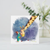 Kerstkaart met plat ontwerp (Staand voorkant)