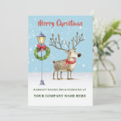 Kerstkaart met plat ontwerp (Staand voorkant)