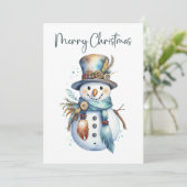 Kerstkaart met plat ontwerp (Staand voorkant)