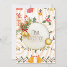 Kerstkaart met platte illustraties