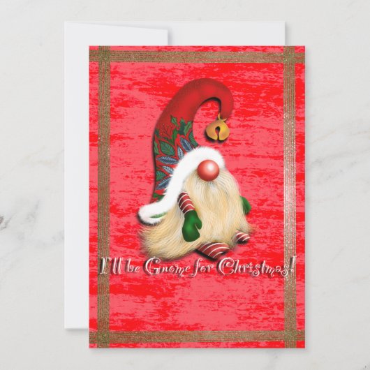 Kerstkaart met platte kerstman (Voorkant)