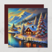 Kerstkaart met platte vorm (Voorkant / Achterkant)