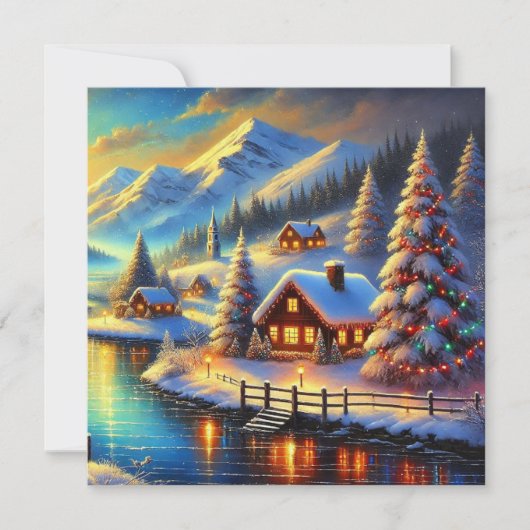 Kerstkaart met platte vorm (Voorkant)